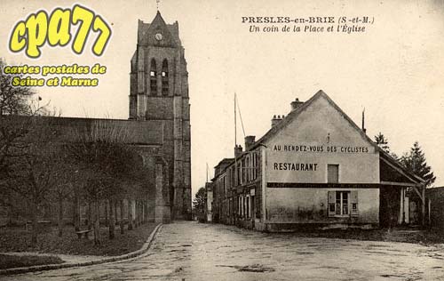 Presles En Brie - Un coin de la Place et l'Eglise
