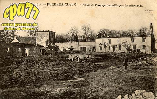 Puisieux - Guerre de 1914 - Puisieux - Ferme de Poligny, incendiée par les allemands