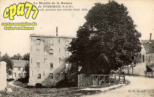 Puisieux - Le Moulin de La Ramée - Commune de Puisieux - Incendié par les allemands pendant leur retraite (sept.1914)
