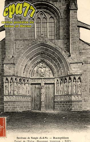 Rampillon - Environs de Nangis (S.-et-M.) - Rampillon - Portail de l'Eglise (Monument historique - XIIIe)