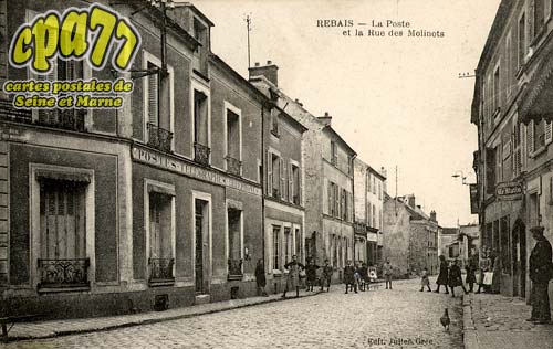 Rebais - La Poste et la Rue des Molinots