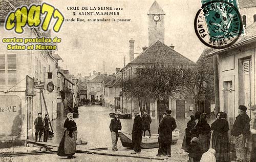 St Mamms - Crue de la Seine 1910 - Grande Rue, en attendant le passeur