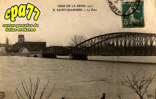 St Mamms - Crue de la Seine 1910 - Le Pont