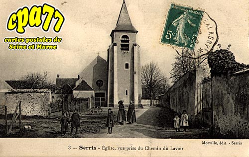 Serris - Eglise, vue prise du Chemin du Lavoir