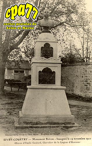 Sivry Courtry - Monument Boiron - Inaugur le 19 novembre 1911