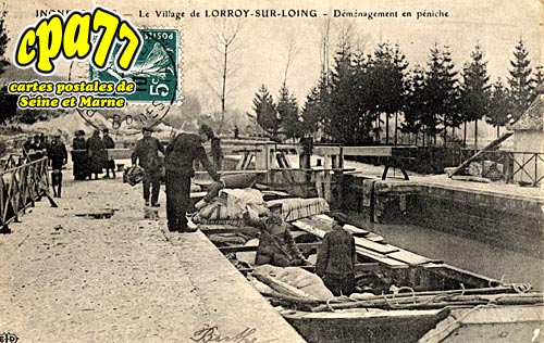Souppes Sur Loing - Inondations - Le Village de Lorroy - Dmnagement en pniche