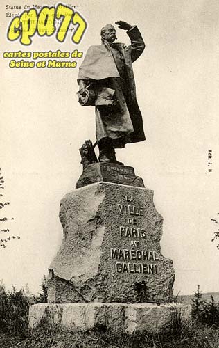 Trilbardou - Statue du Marchal Gallieni. Eleve par la ville de Paris  Trilbardou (Eugne Bnet, Statuaire)