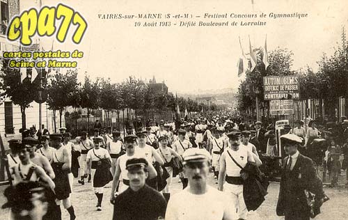 Vaires Sur Marne - Festival Concours de Gymnastique - 10 Aot 1913 - Dfil  Boulevard de Lorraine